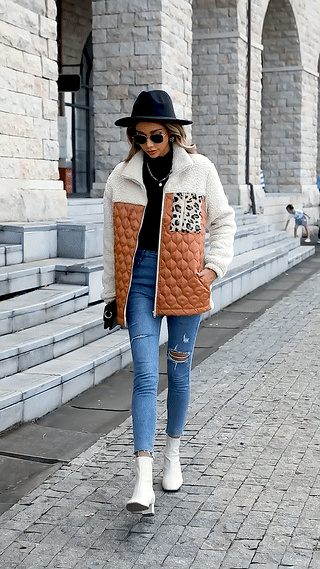 Manteau décontracté en peluche