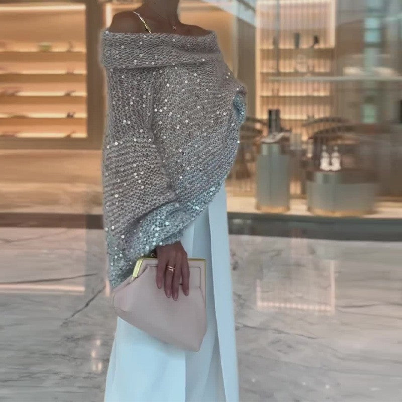 Manteau en tricot de conception de paillettes