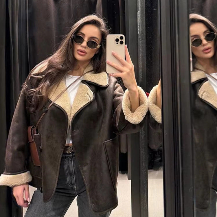 Manteau chaud ample pour l'automne et l'hiver