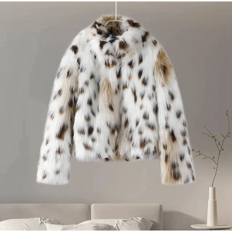 Manteau léopard femme chaud stylé