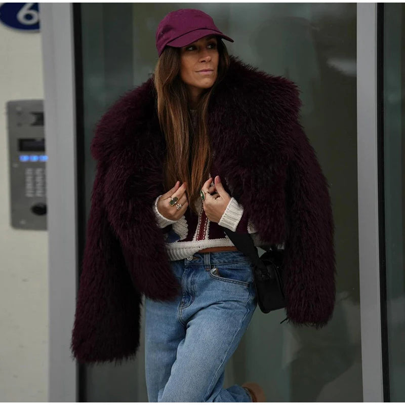 Manteau léopard femme chaud stylé