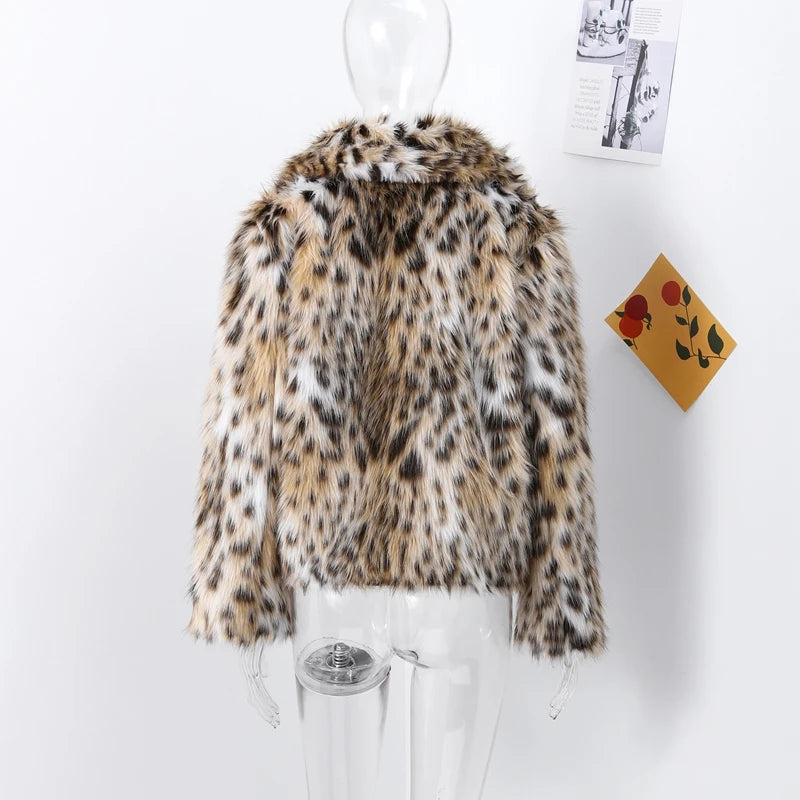 Manteau léopard femme chaud stylé