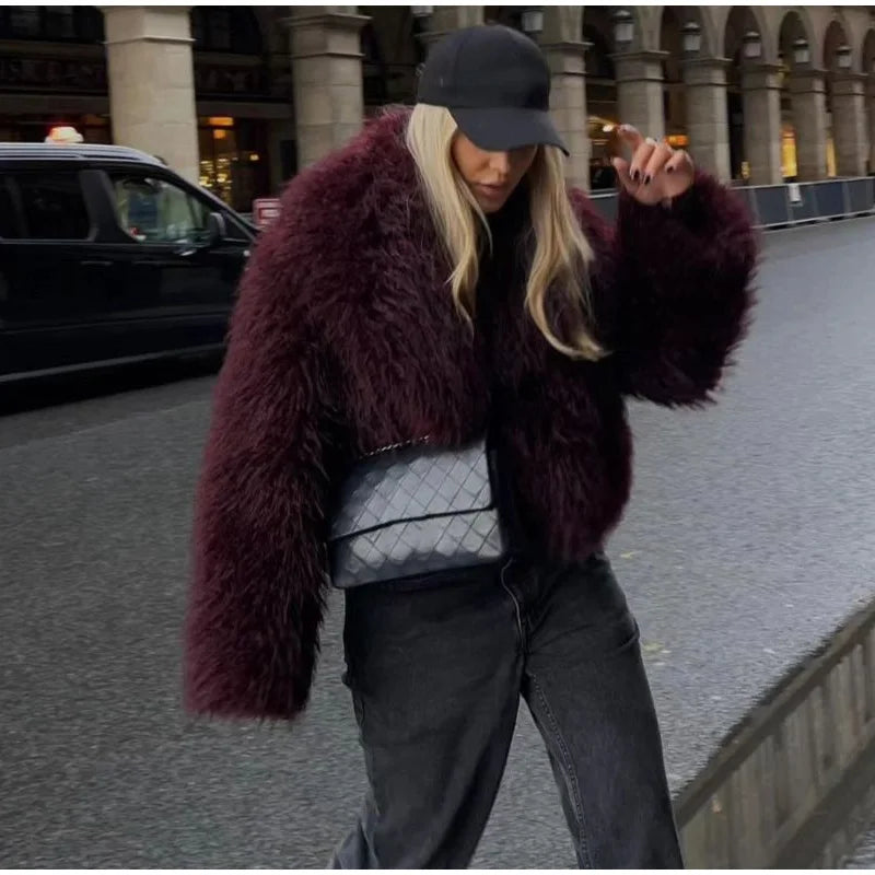 Manteau léopard femme chaud stylé