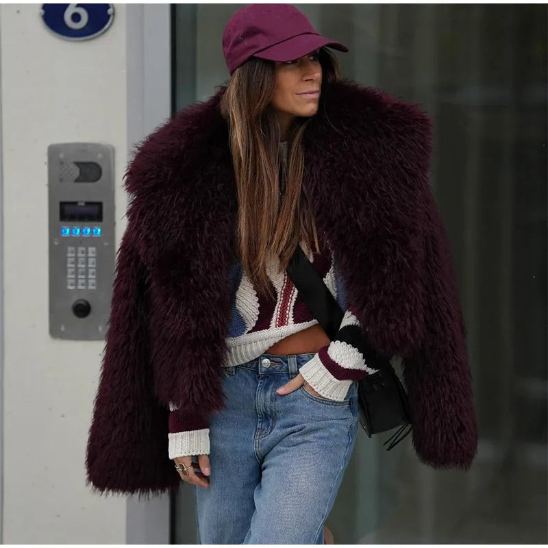 Manteau léopard femme chaud stylé
