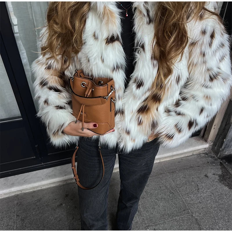 Manteau léopard femme chaud stylé
