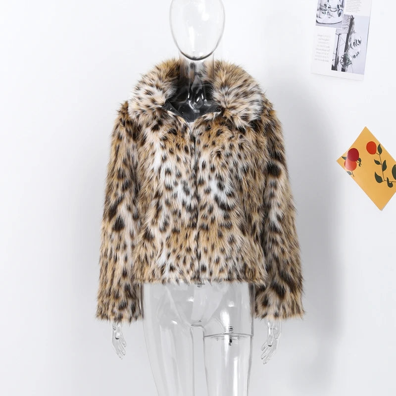 Manteau léopard femme chaud stylé