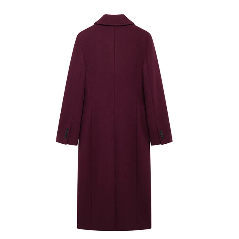 Manteau long en laine mélangée