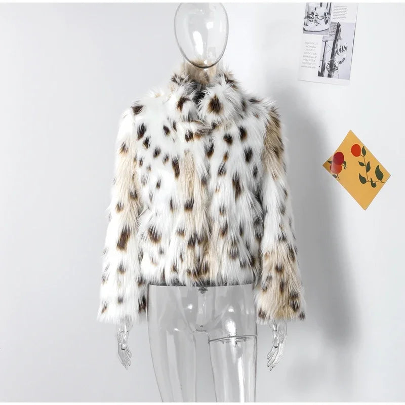 Manteau léopard femme chaud stylé