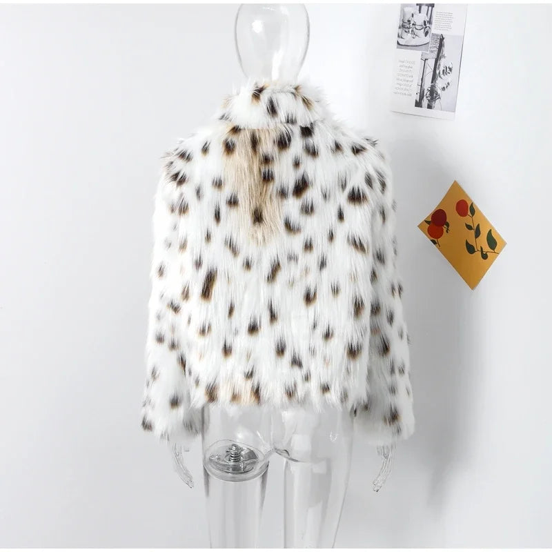 Manteau léopard femme chaud stylé