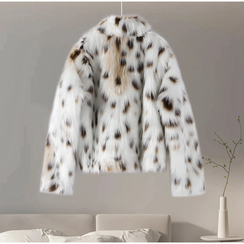 Manteau léopard femme chaud stylé
