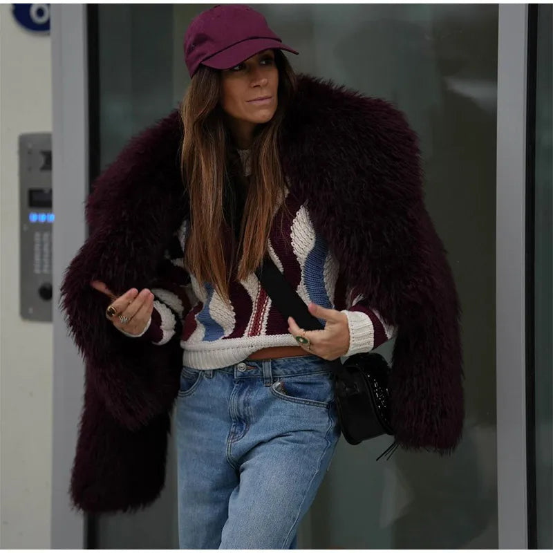 Manteau léopard femme chaud stylé