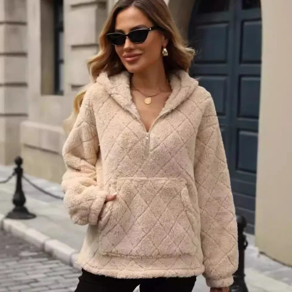 Sweat à capuche en polaire pour femme