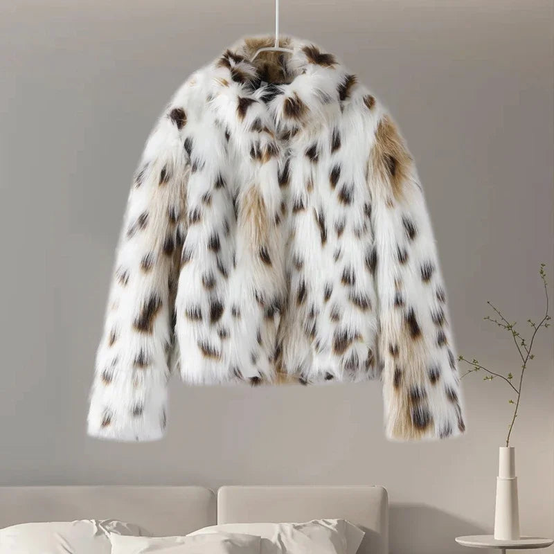Manteau léopard femme chaud stylé