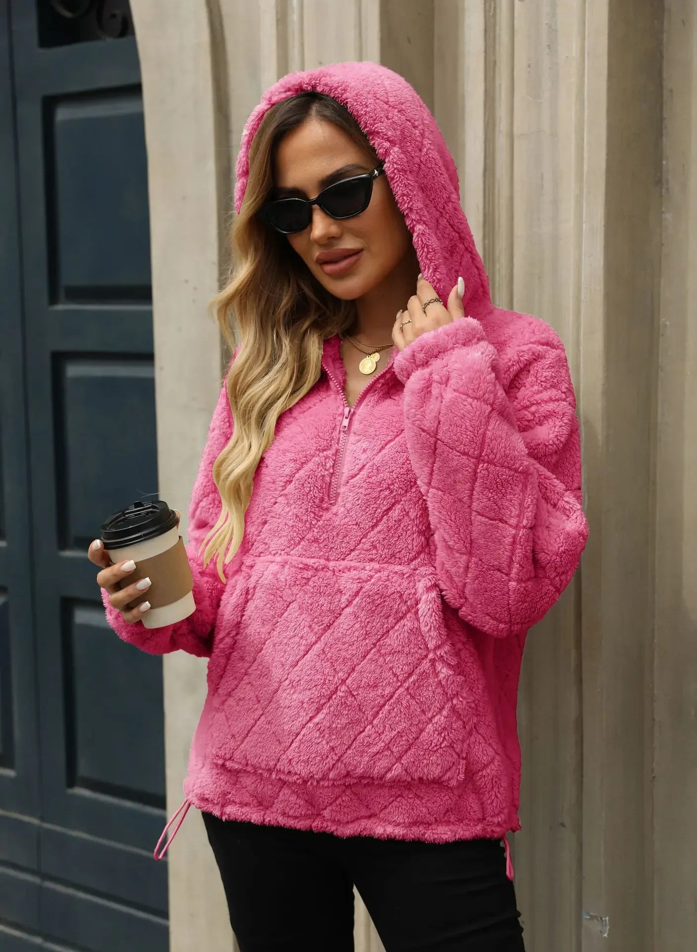Sweat à capuche en polaire pour femme