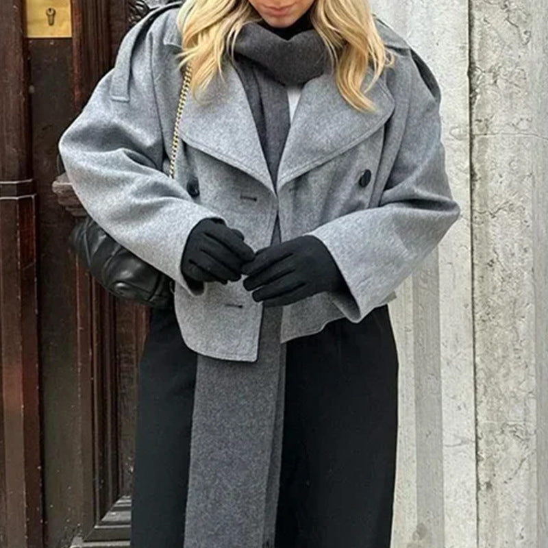 Manteau en laine à boutonnage simple