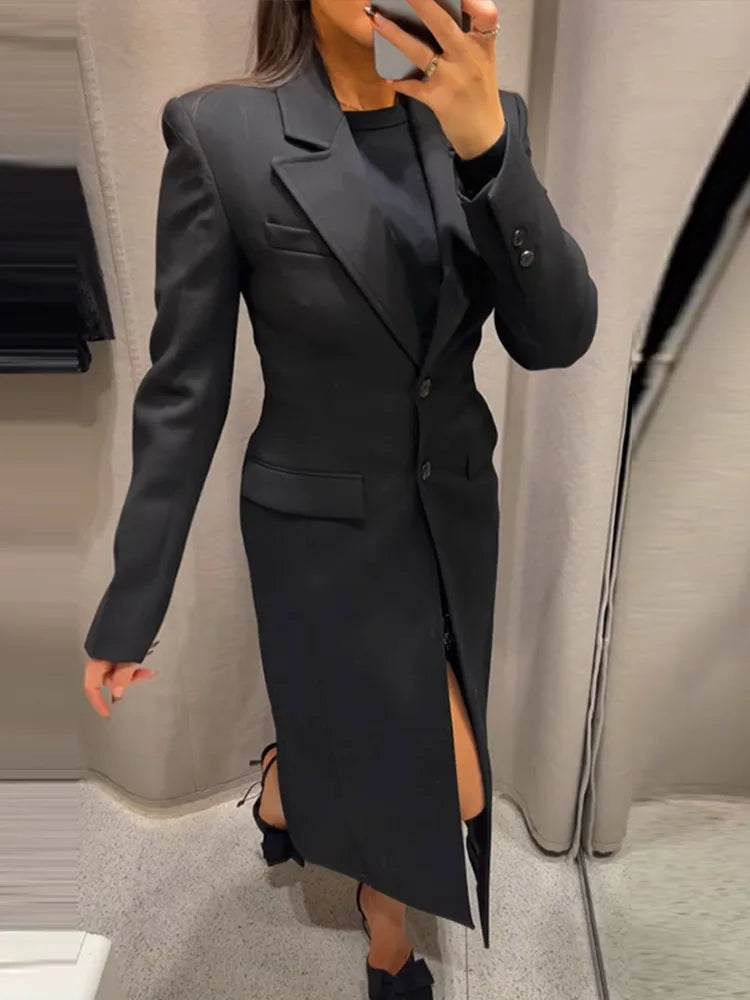 Manteau à Boutonnage Simple Élégant 2025