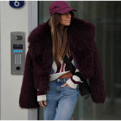 Manteau léopard femme chaud stylé