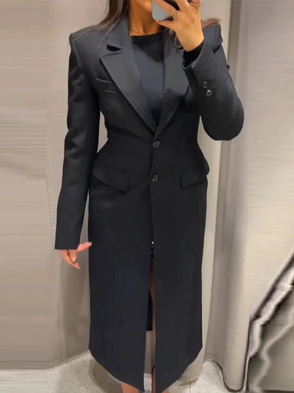 Manteau à Boutonnage Simple Élégant 2025