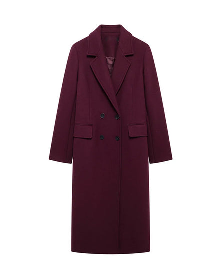 Manteau long en laine mélangée