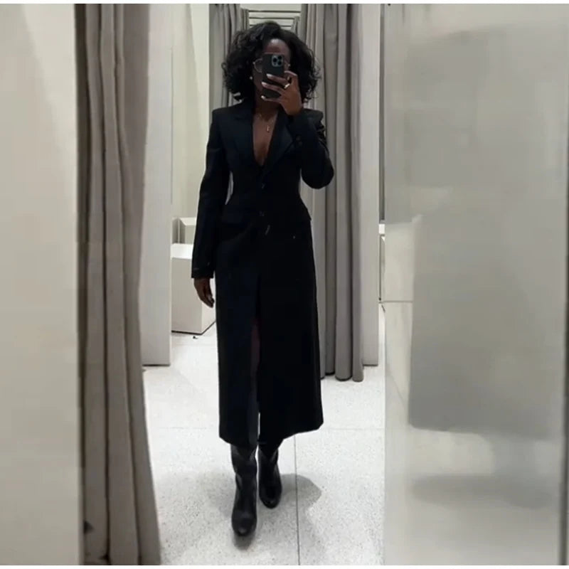 Manteau à Boutonnage Simple Élégant 2025