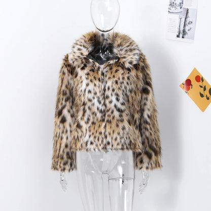 Manteau léopard femme chaud stylé