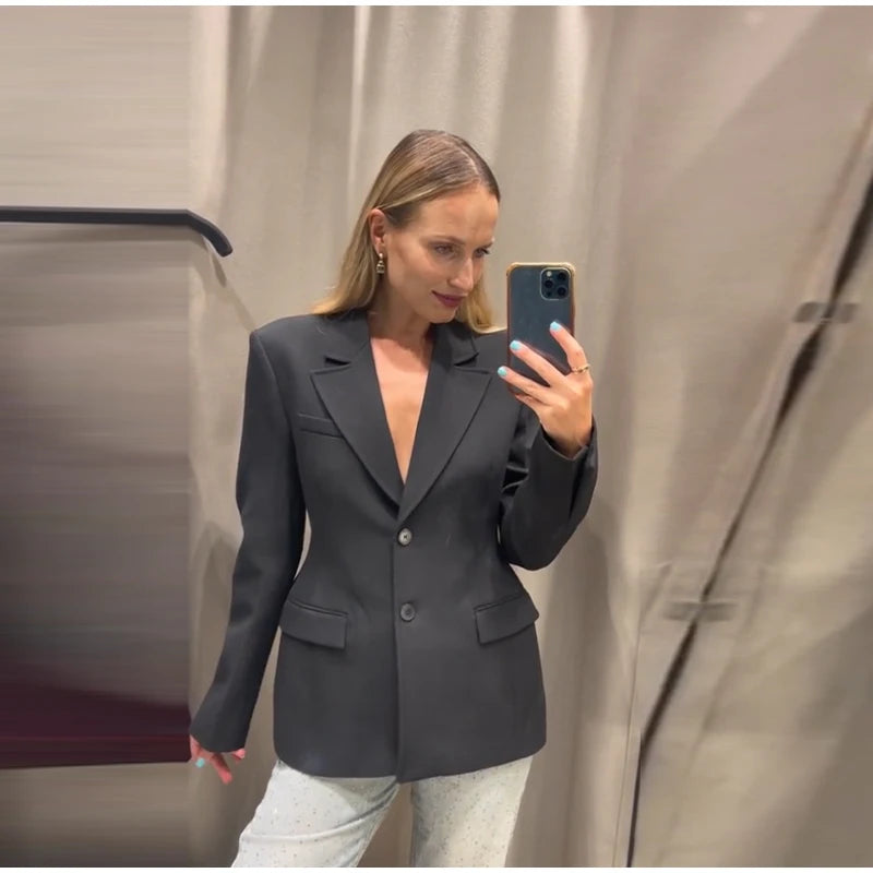 Manteau à Boutonnage Simple Élégant 2025