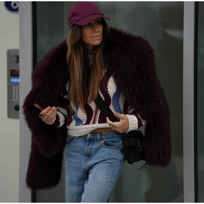 Manteau léopard femme chaud stylé