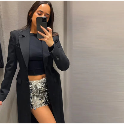 Manteau à Boutonnage Simple Élégant 2025