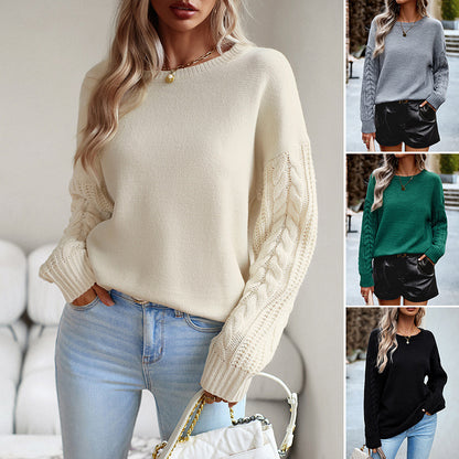 Pull à col rond simple à la mode